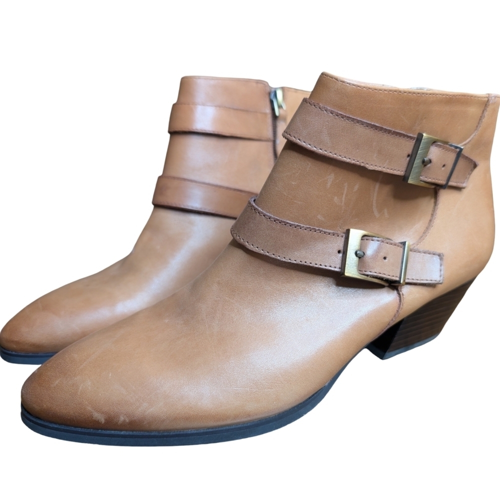 Franco Sarto Quartet Tan Leather Ankle Boots 9